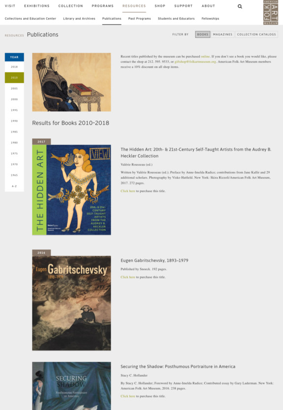 03A Folk Art Museum Website Desktop Screen Left